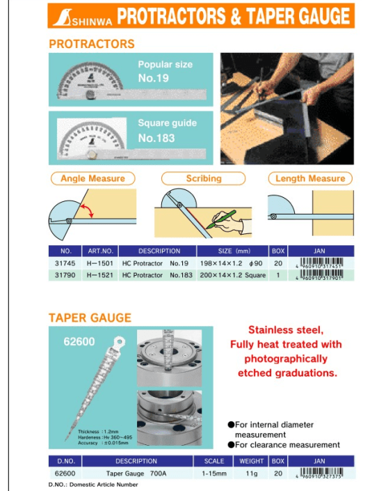 Shinwa protractor & taper gauge_001